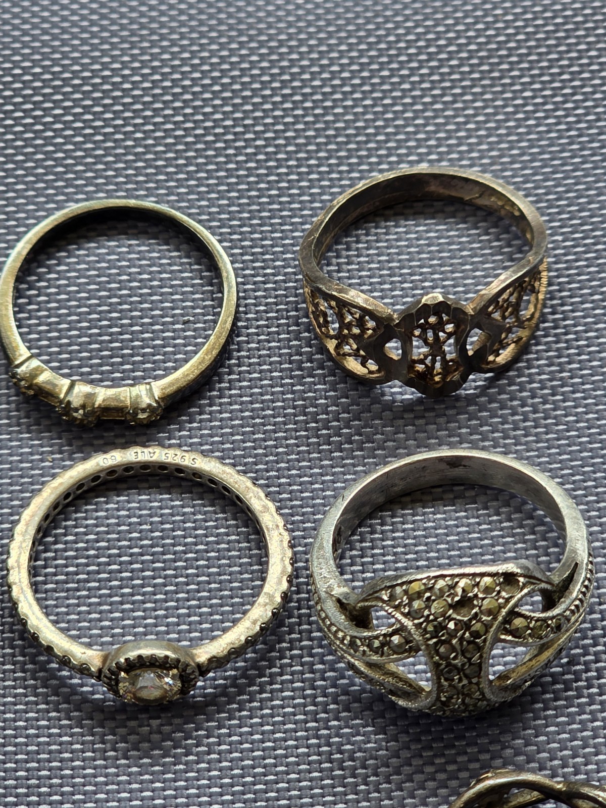 Vintage Sterling Silver Ring Lot Of 11 Different Sizes Pre Owned Condition SH