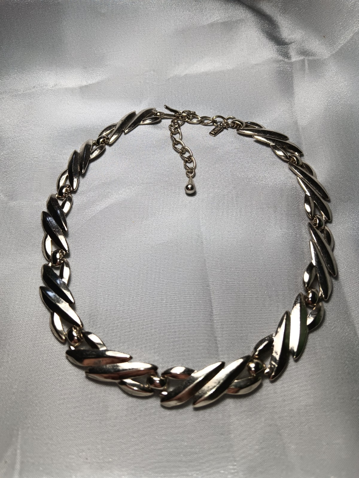 Monet Silver Tone Shepherd Hook Clasp Necklace