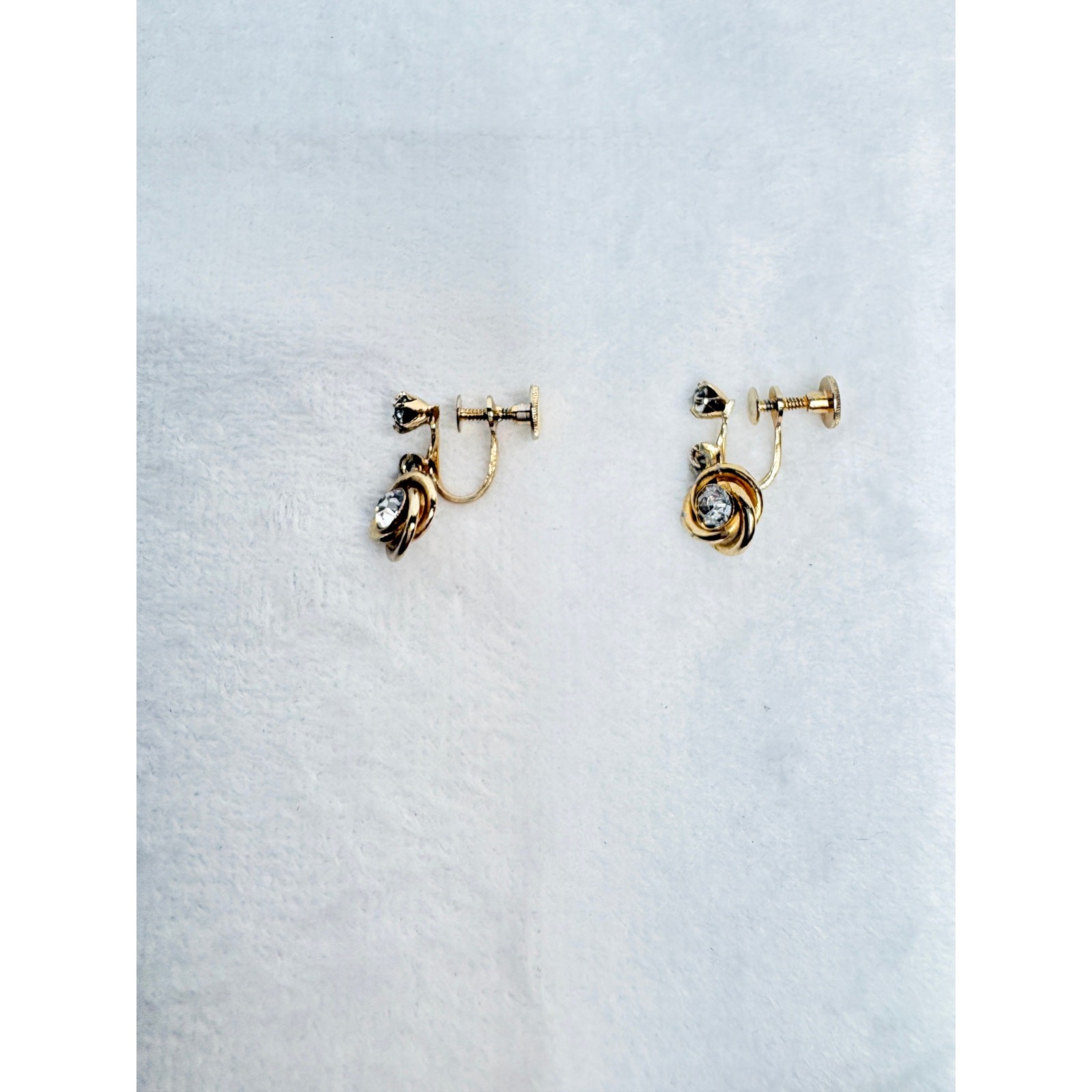 1950s Signed Coro Gold-tone Knot Earrings Screw-back-Mid Century Jewelry