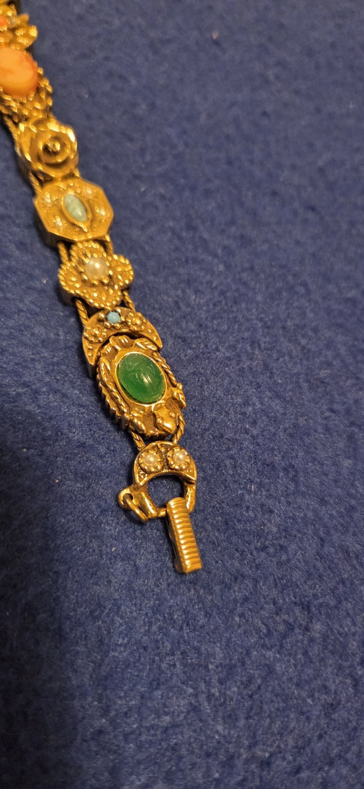 Vintage Goldette NY Victorian Revival Slide A Charm Bracelet. Excellent Cond.