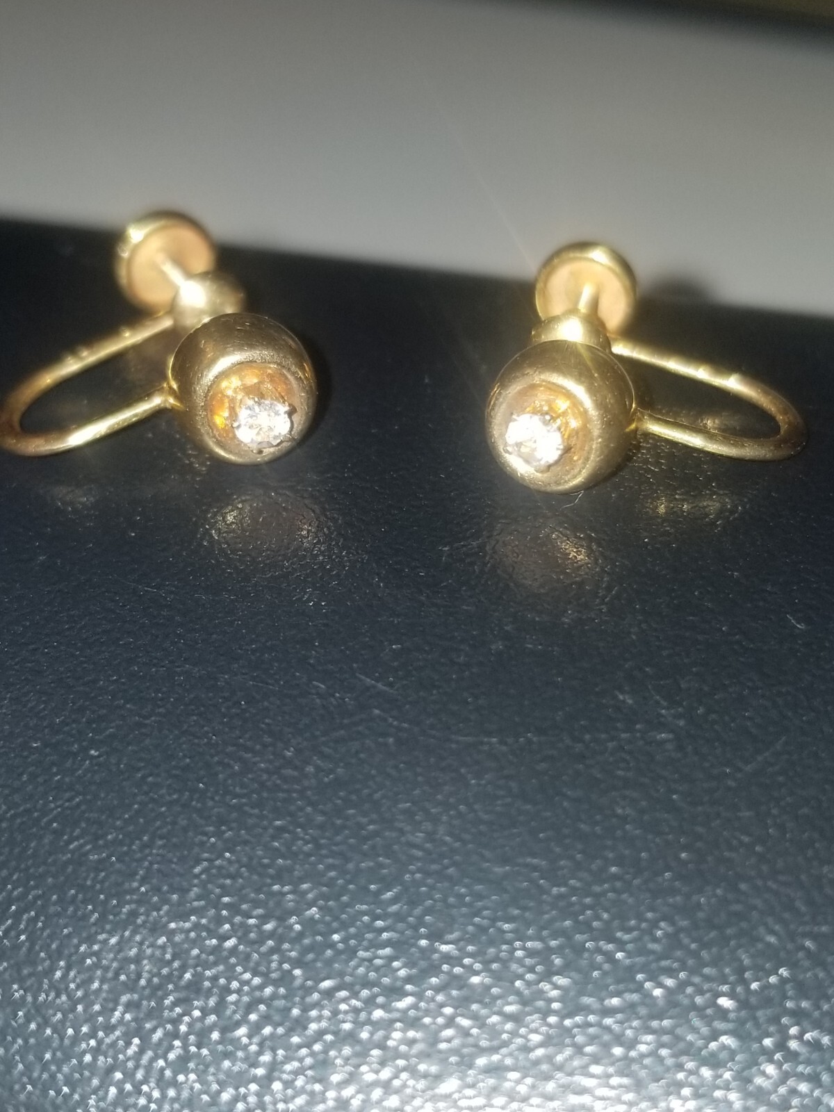 Budlong Docherty & Armstrong 10k Earrings Screwbacks Art Deco Faux Diamond