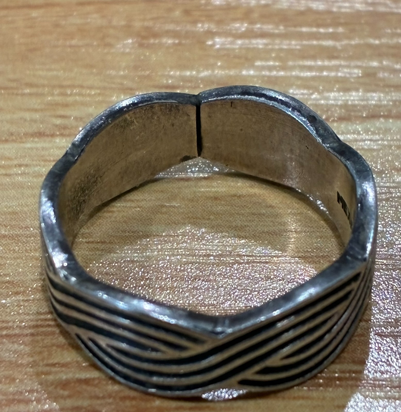 Vintage Taxco Mexico 925 Sterling Silver Wave Braid Band Ring TA-58 5.27g