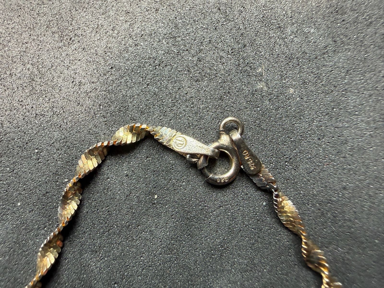 1.47g Vintage Sterling Silver 925 Twisted Rope Link Bracelet 7.25 in M