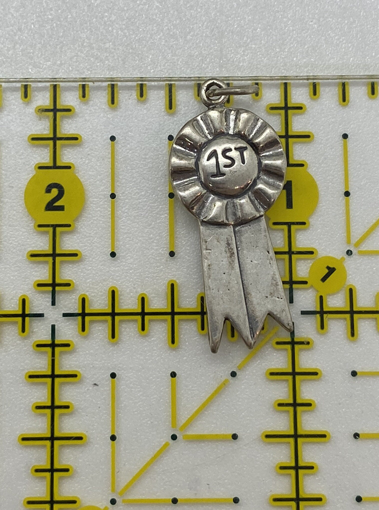 Fun ANT VNT STERLING SILVER 925 1st First Place Ribbon CHARM For Charm Bracelet!