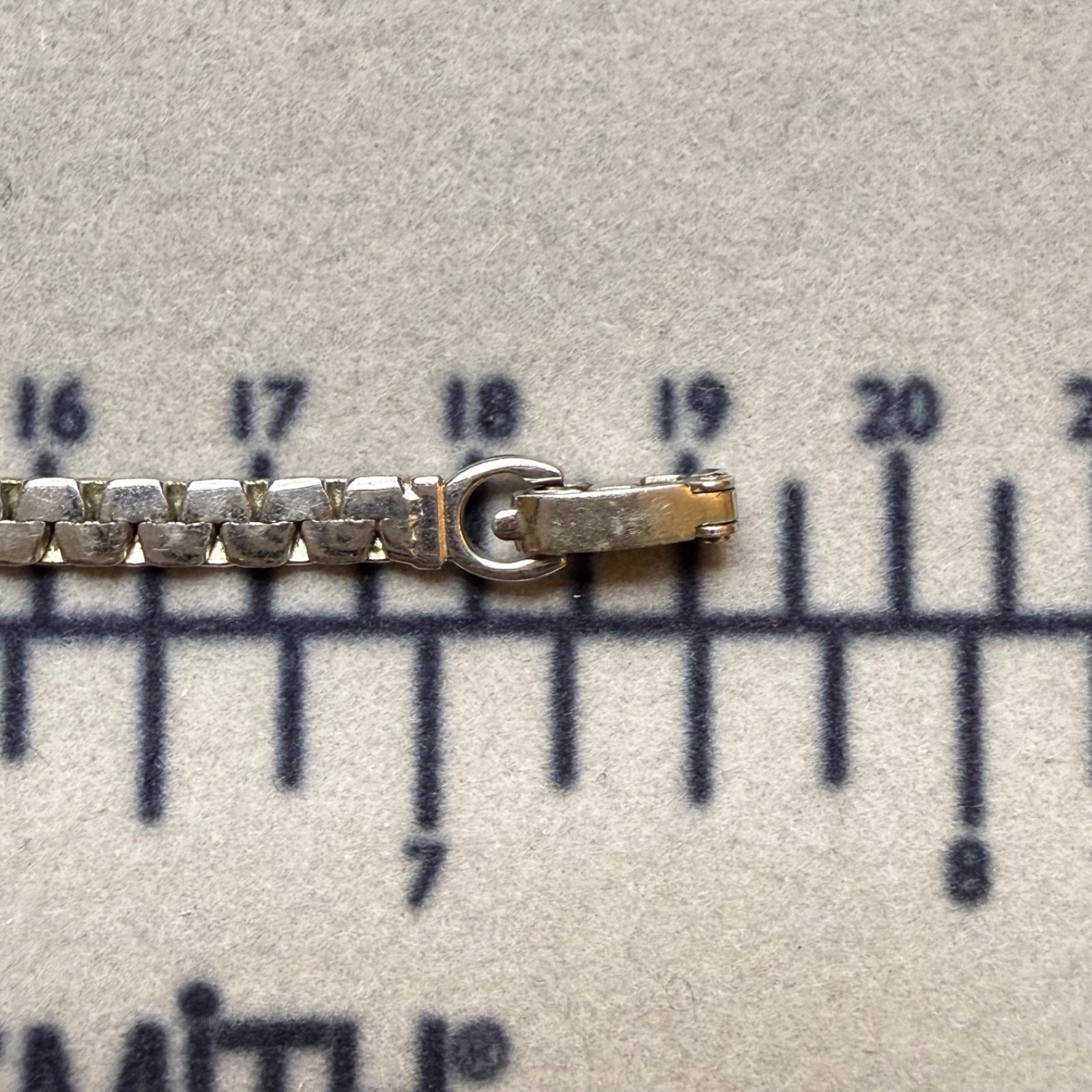Vintage Monet Silver Tone Brick Tile Link Bracelet Fold Over Clasp Minimalist