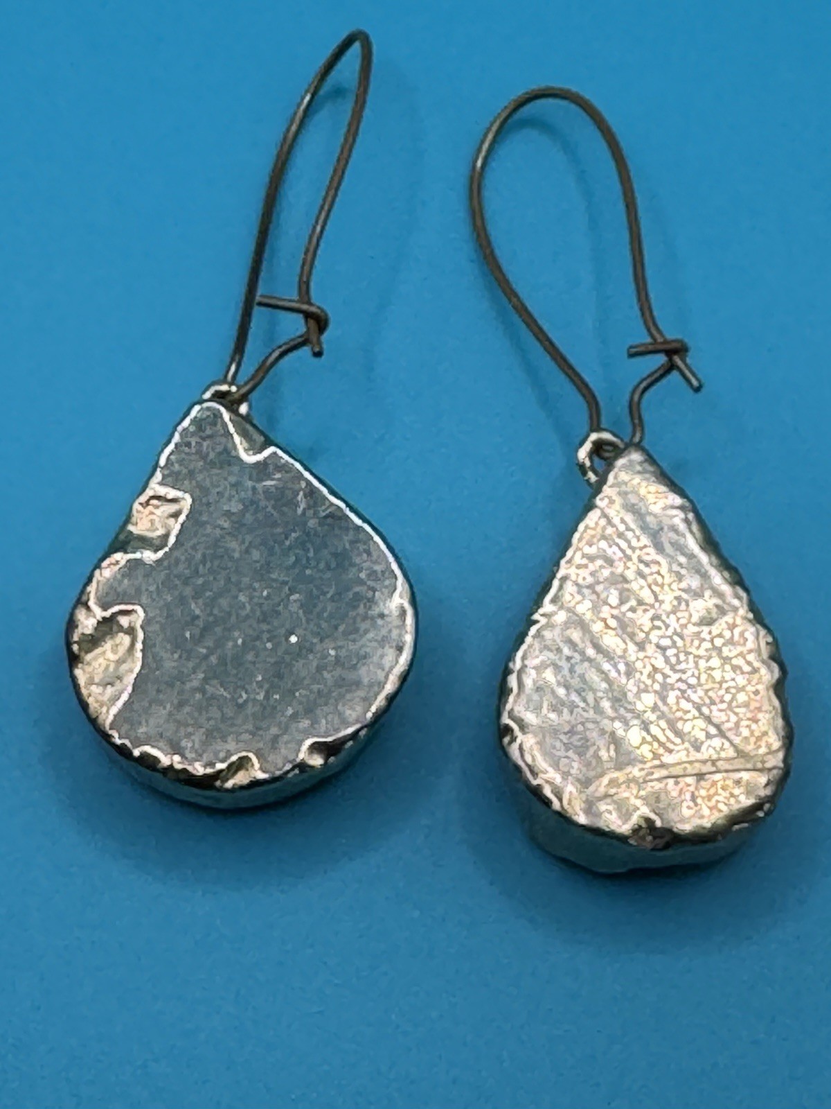 Vintage Crystal Quartz Druzy Style Gold Tone Dangle Earrings