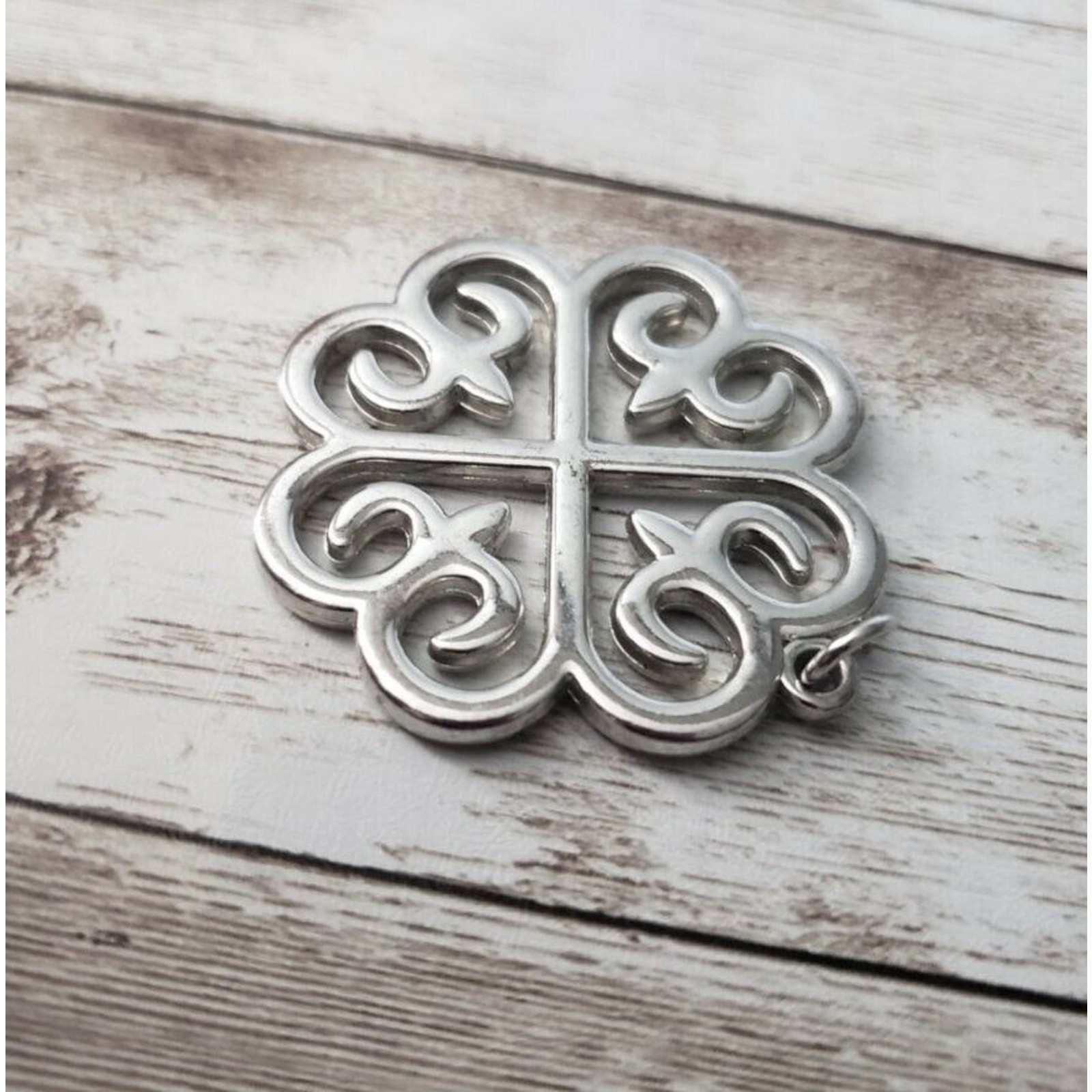 Vintage Pendant – Large Silver Tone Celtic Style – No Chain Included