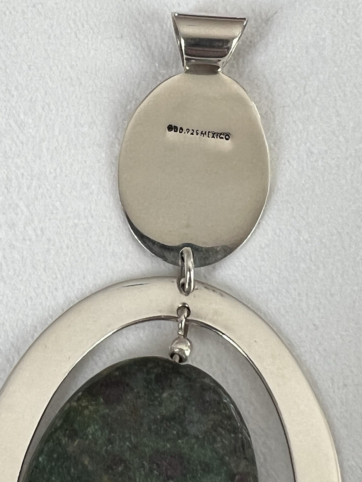 Vintage Dominique Dinouart DDD Ruby Zoiste Oval Sterling Silver 925 Pendant