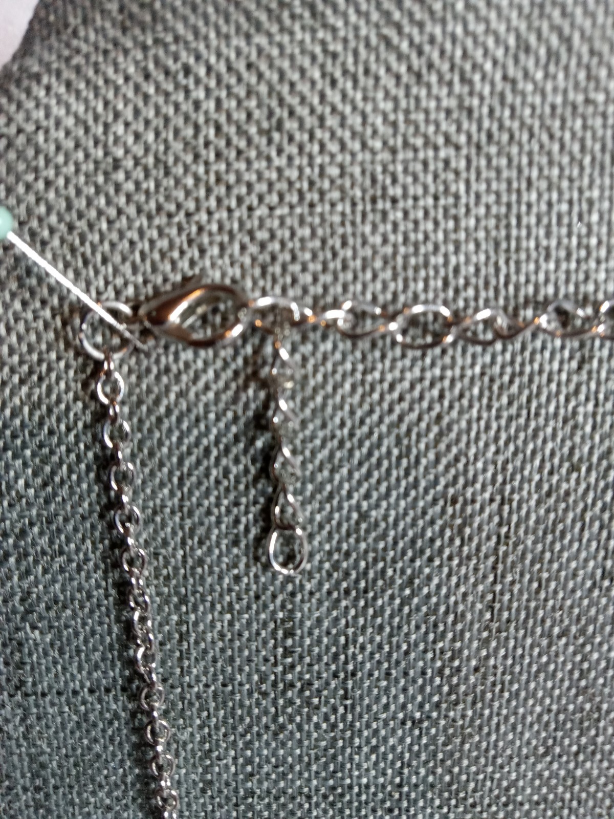 Beautiful Smokey Black Rhinestones on Chain Silver Tone 21 Inches Long