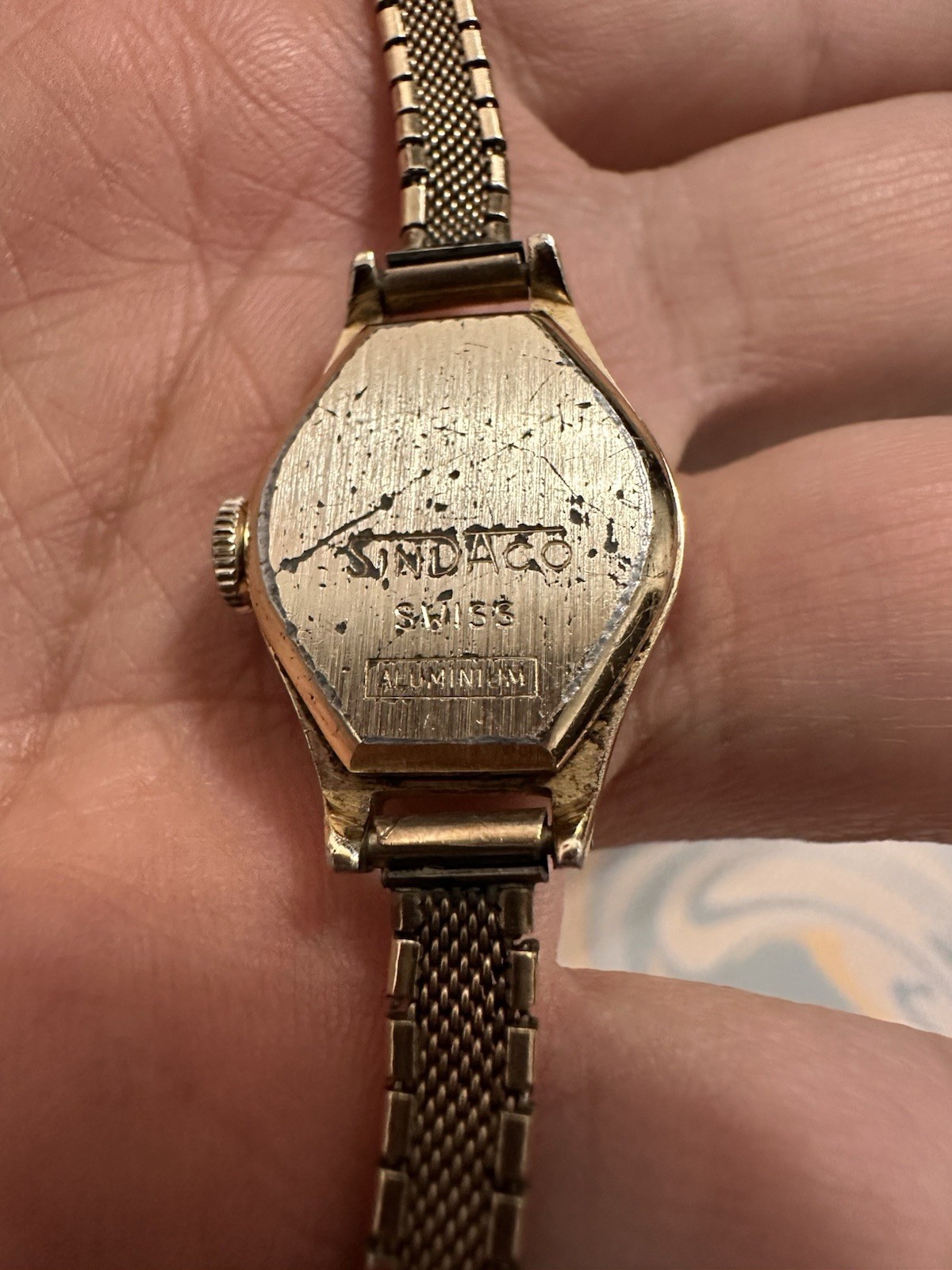 Vintage Womens Sindaco 15J Swiss Aluminum 10kt Gold Filled Manual Wind Watch
