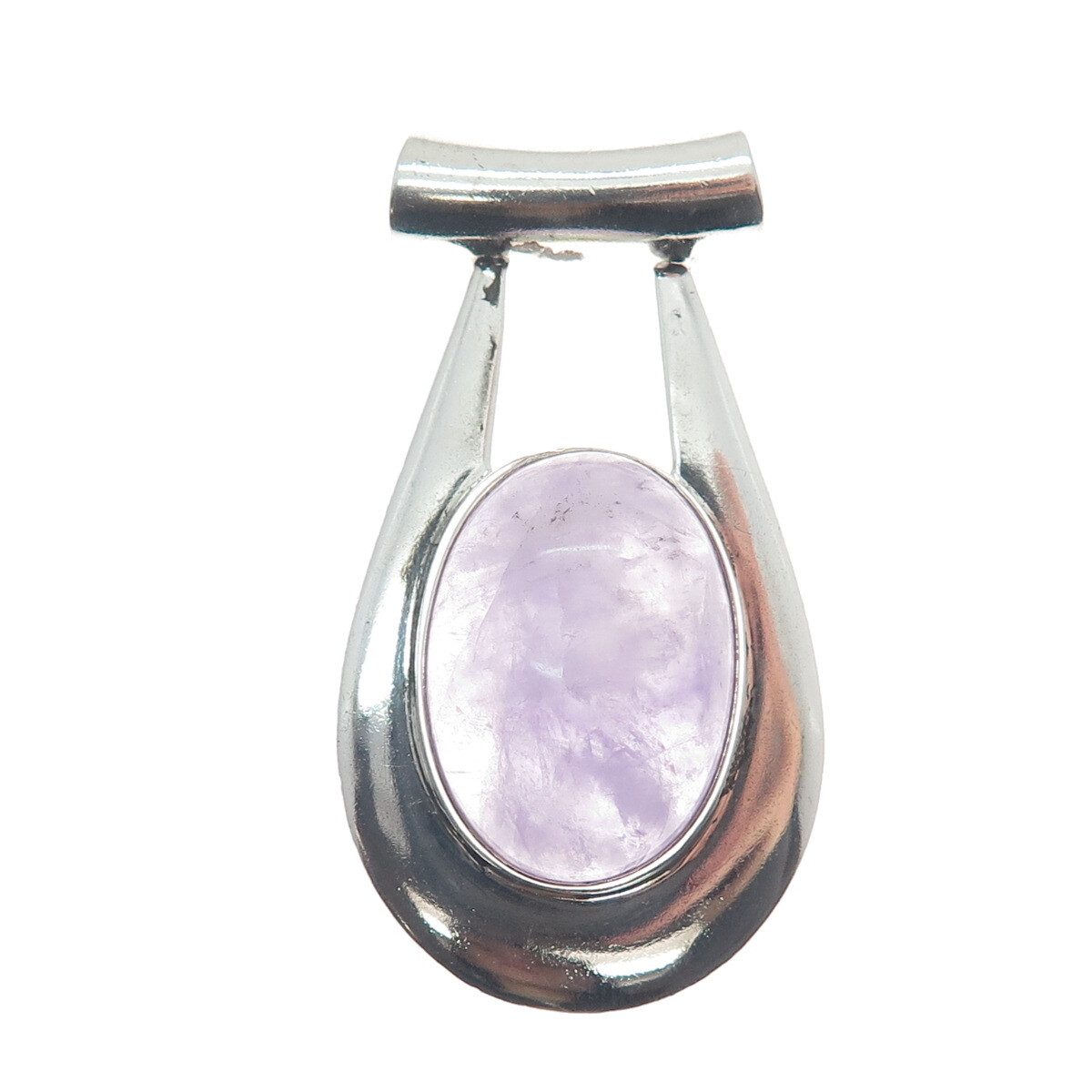 DOMINIQUE DINOUART Sterling Silver Vintage Mexico Real Amethyst Slide Pendant