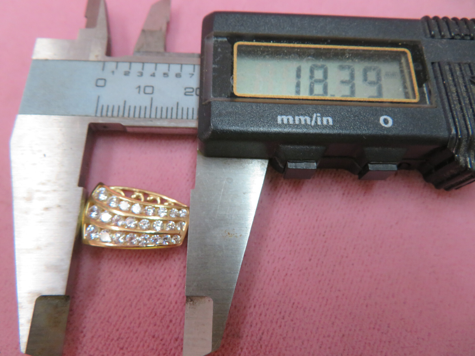 14K Solid Y. Gold Cubic Zirconia CZ Pendant Slide Charm 3.26 Grams