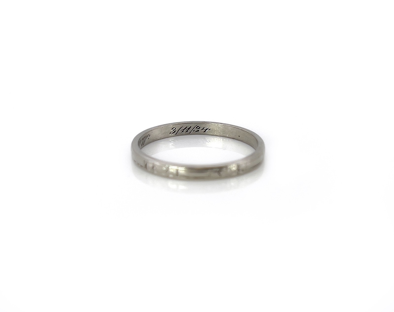 Art Deco Floral Eternity Ring, H.Y.M. to A.N.W 3/11/34, Size 5.75