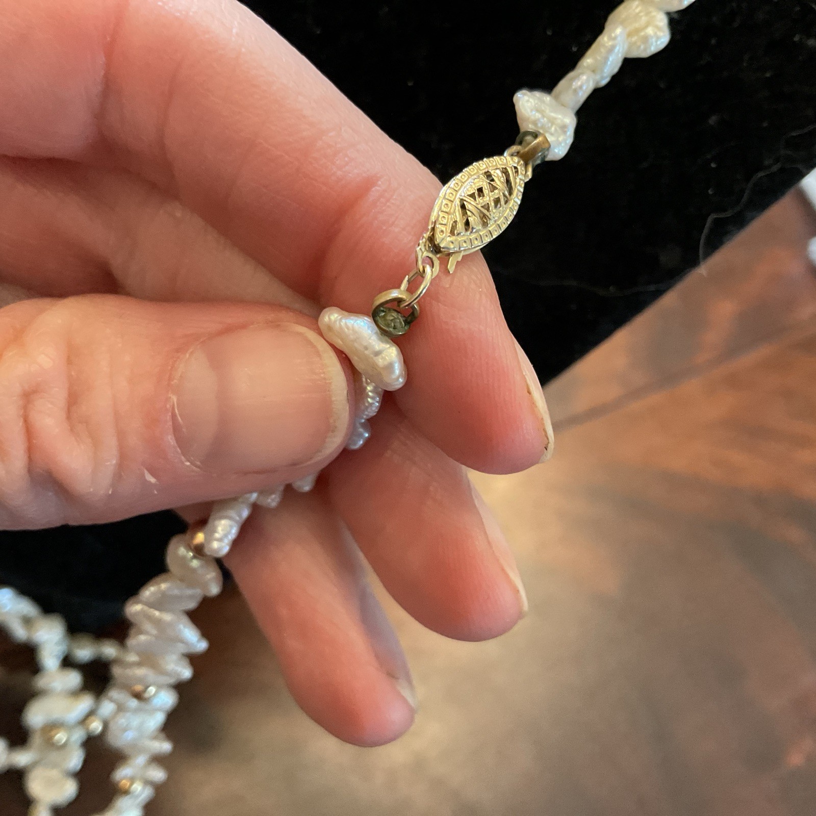 14K Gold&Rice Pearl Necklace 31” Long Convertible Single or Double Strand,21.56g