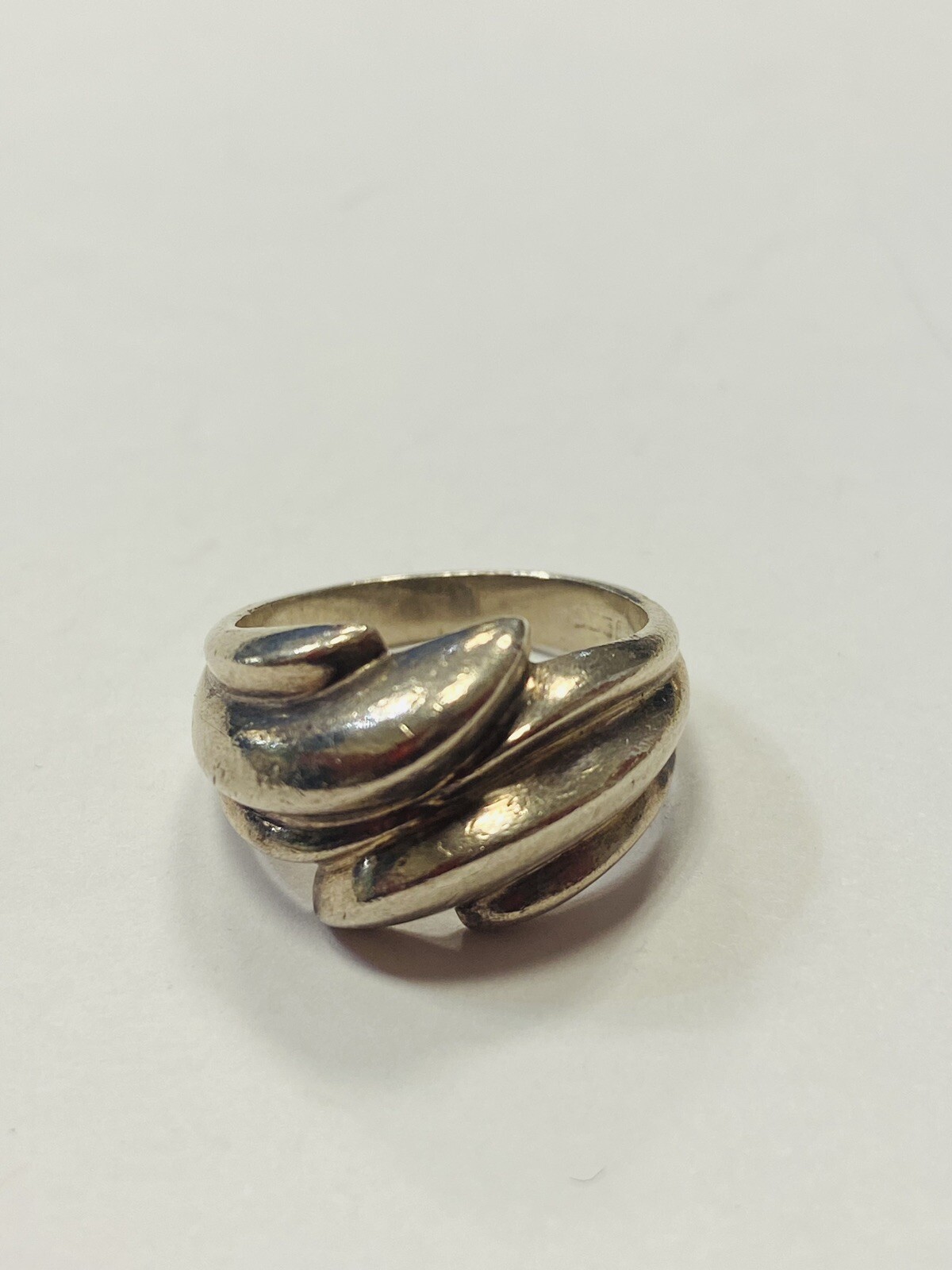 .925 Sterling Silver wave front Ring SZ 7