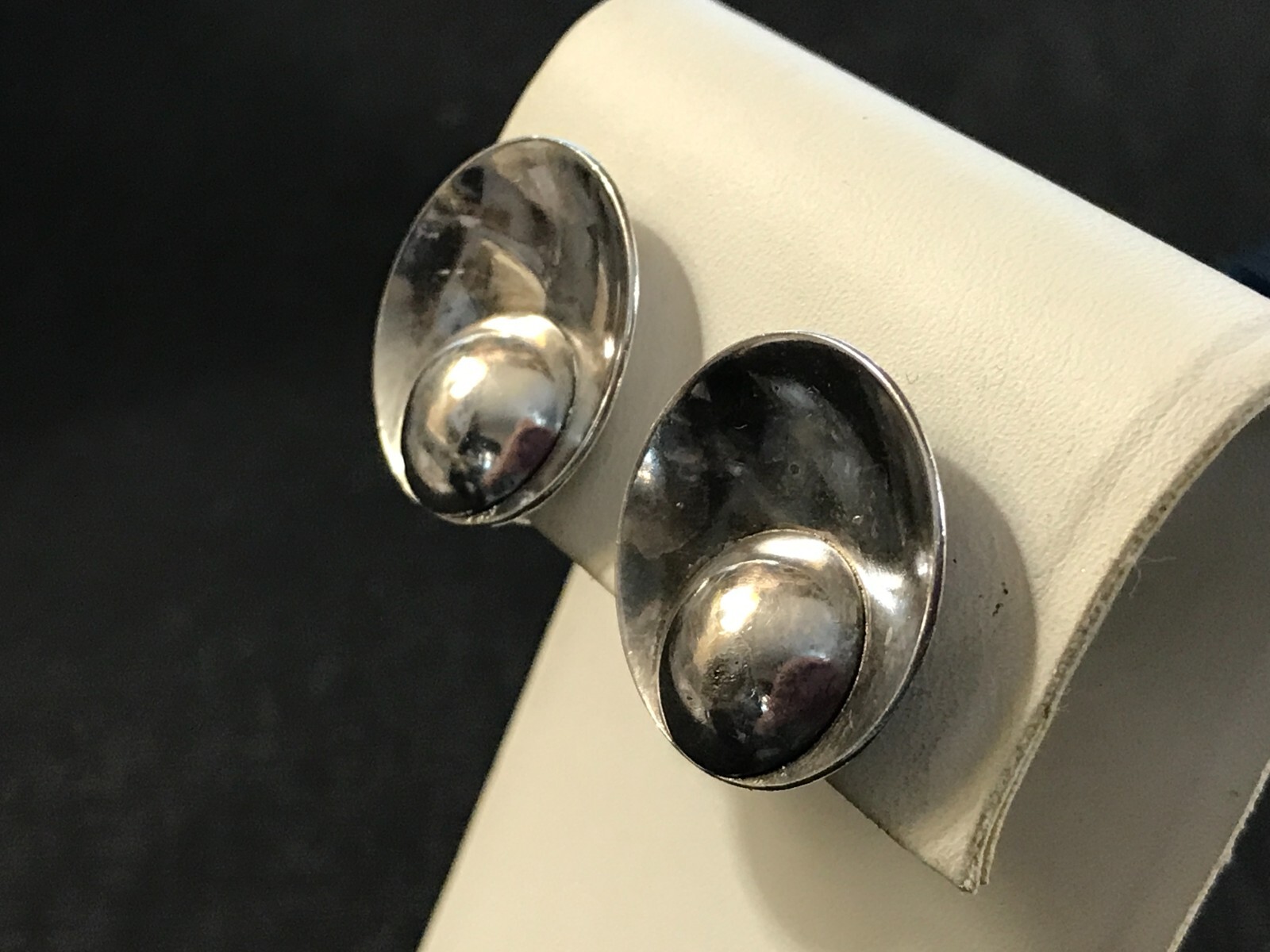 Sterling Silver Modernist Designer N E FROM Screw Back Earrings ~ Denmark