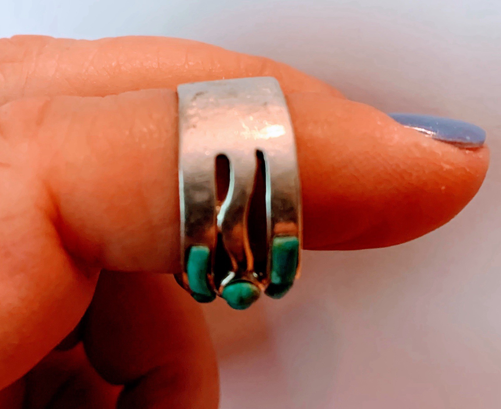 Vintage Howlite 925 Silver Sz. 8 1/2