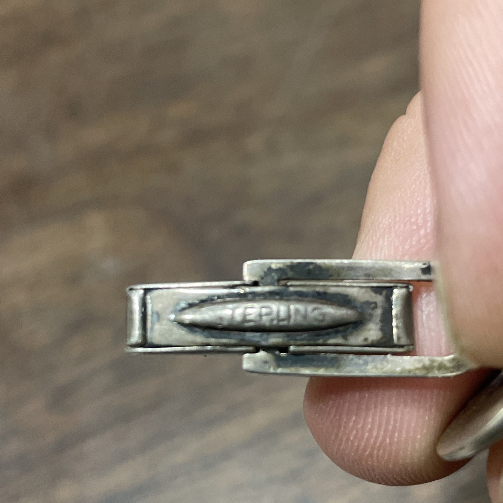 Vintage Siam Sterling Silver Cuff Links Black Inlay Buildings And Birds