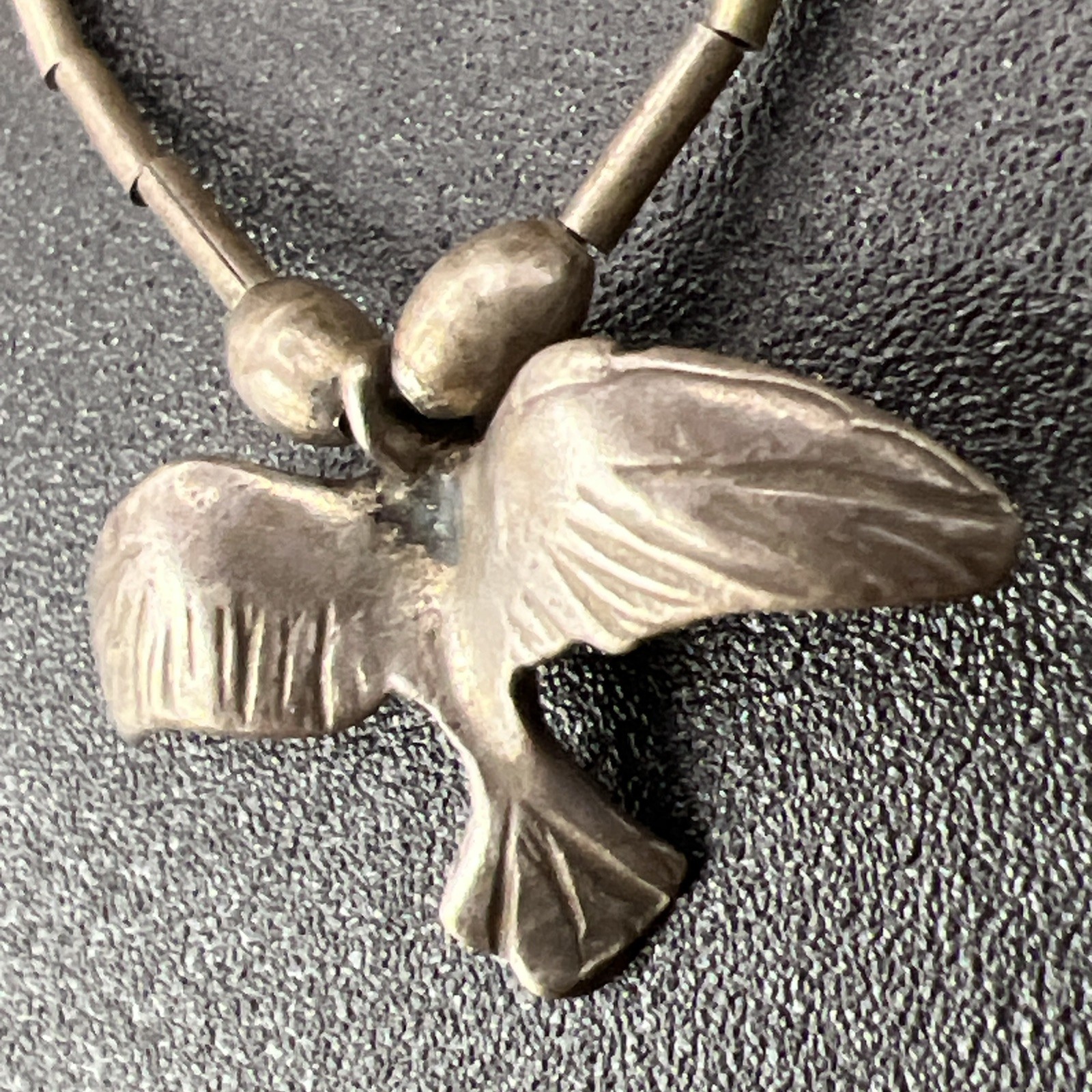 Nativa American VTG Turquoise Heishi Pendant Necklace Peyote Water Bird 17” 9.7g