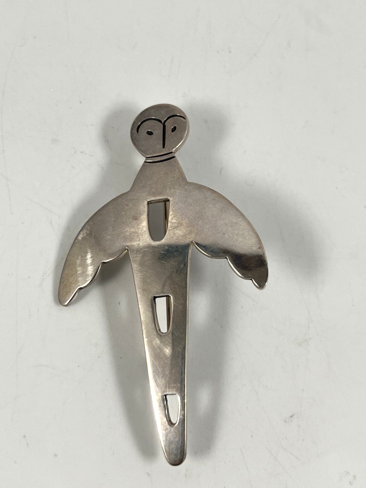 VINTAGE FORBES STERLING SILVER MODERNIST TUNDERBIRD PENDANT PIN BROOCH