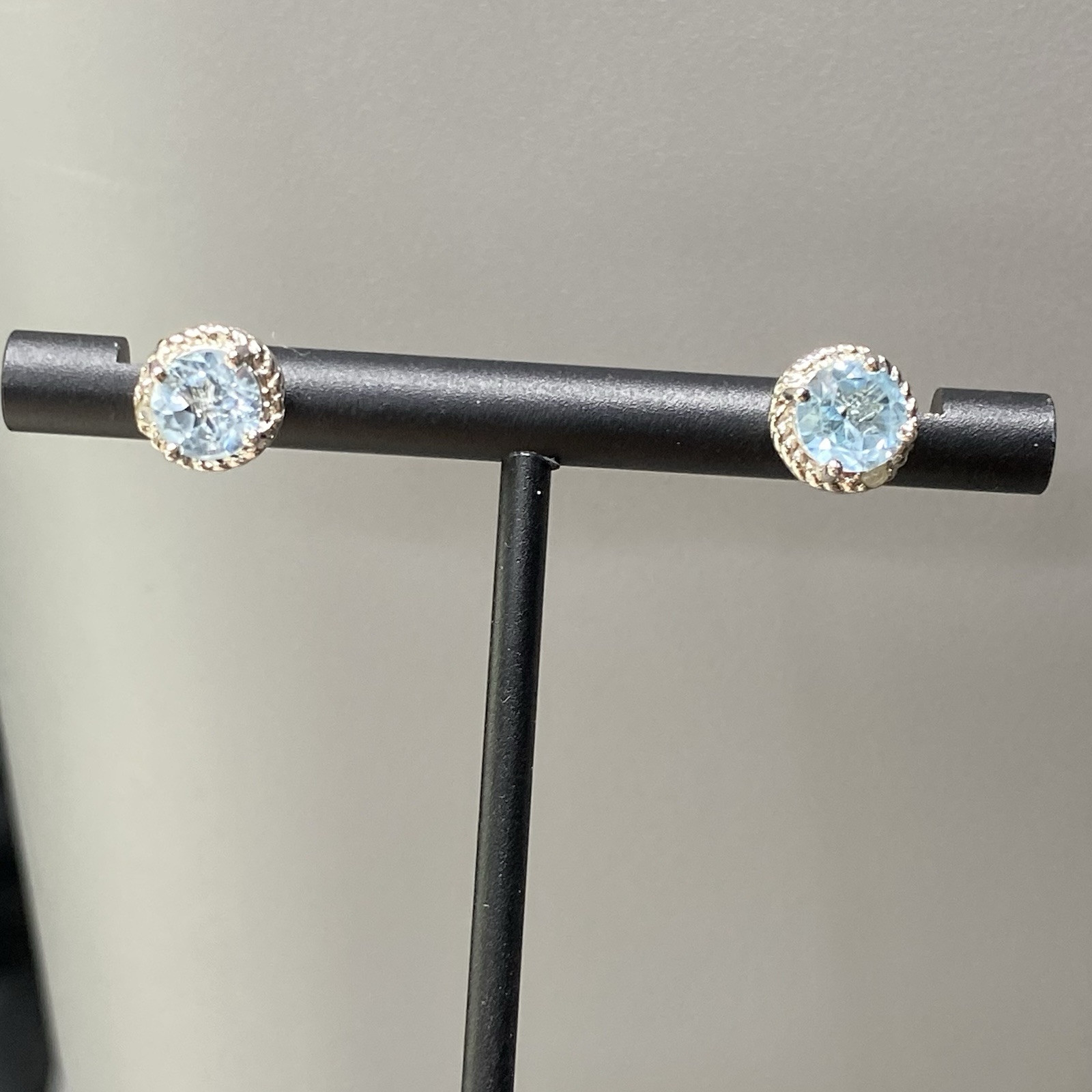 Dee Berkley DBJ Sterling Silver 925 & Blue Topaz Stud Earrings