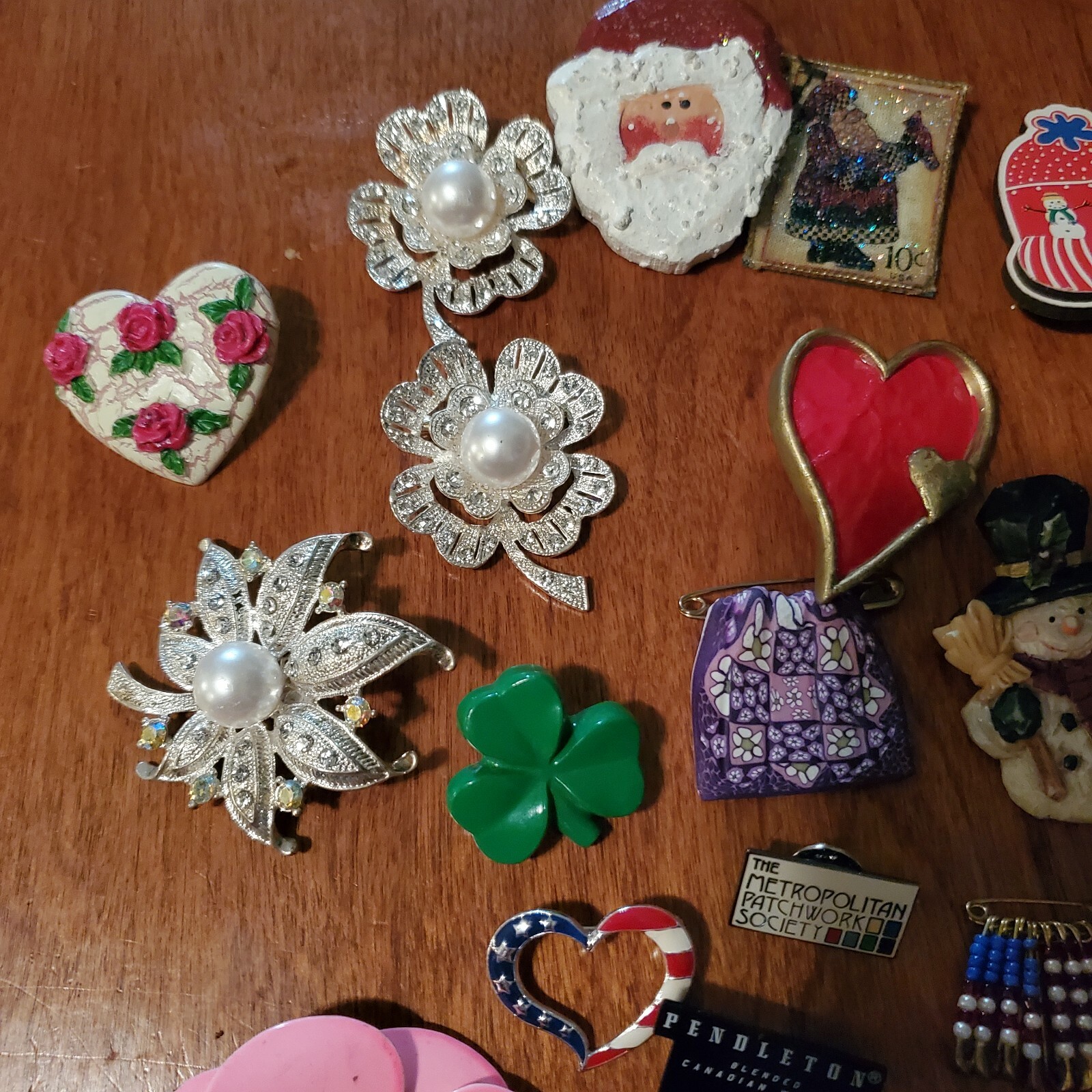 Vintage Rhinestone Resin Metal Pin Lot 24 Brooches 2 tie clips and 1 cuffling