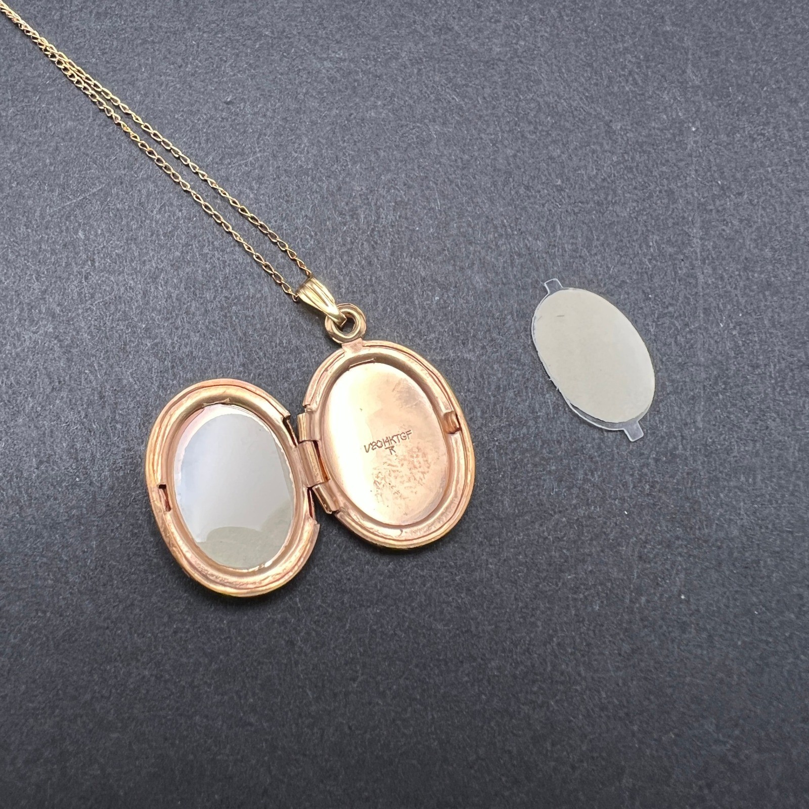 Vintage Gold Filled Locket Necklace Oval Forever In My Heart 14KT 18″