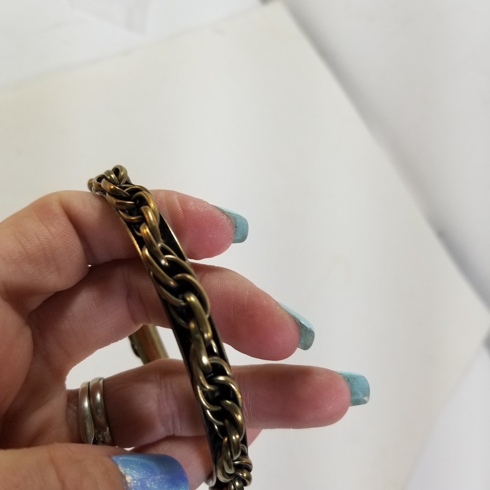 Vintage Gold Tone Solid Bracelet Bangle Copper Jewelry