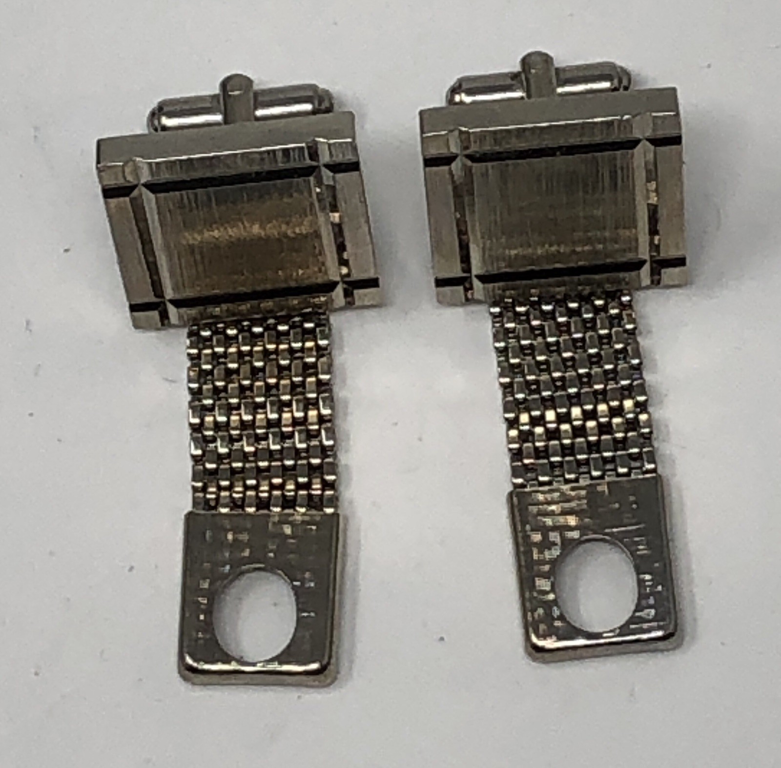 Hadley Cufflinks Wrap Around Silver Tone Mesh – Vintage