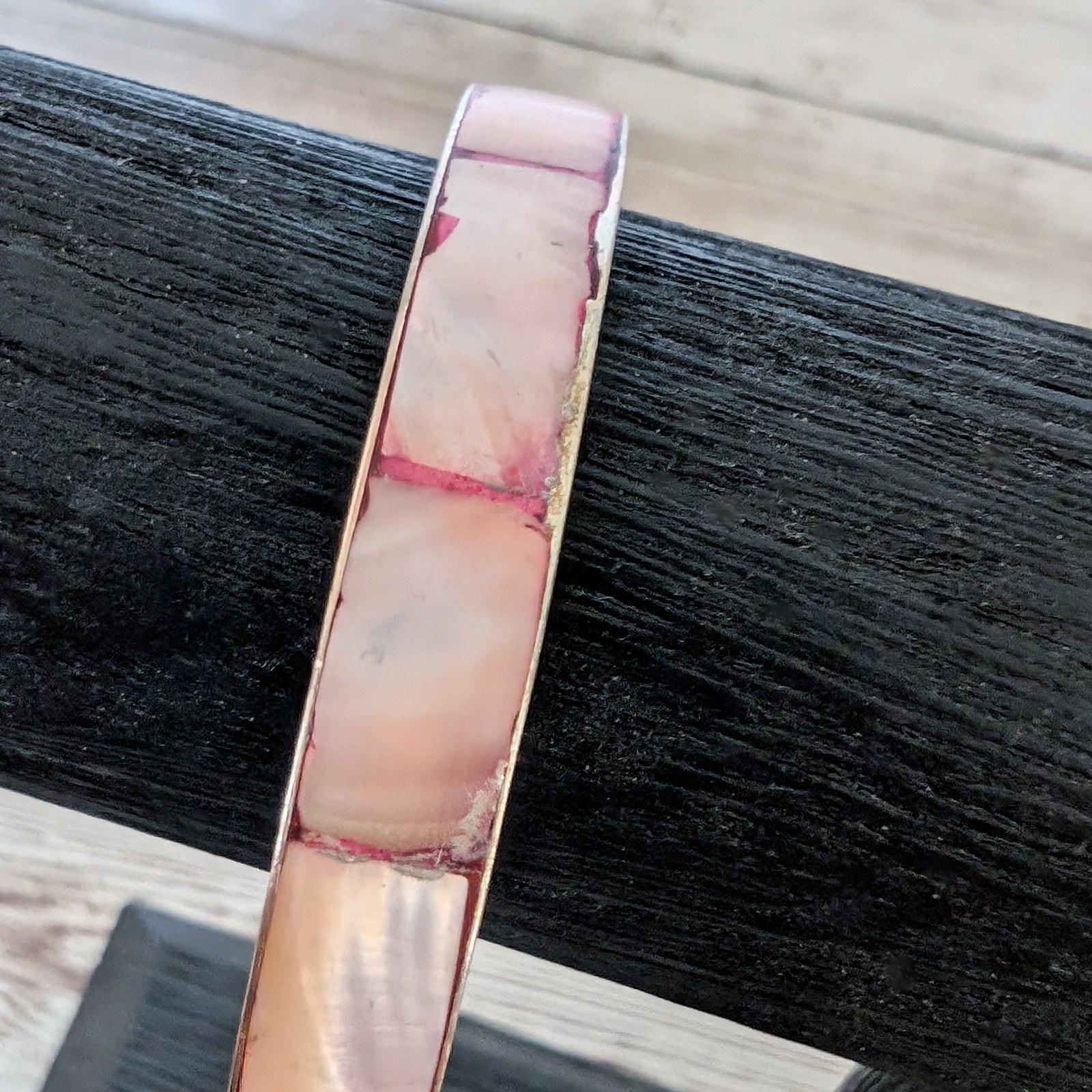 Vintage Bracelet Inlayed Red/Pink Tones