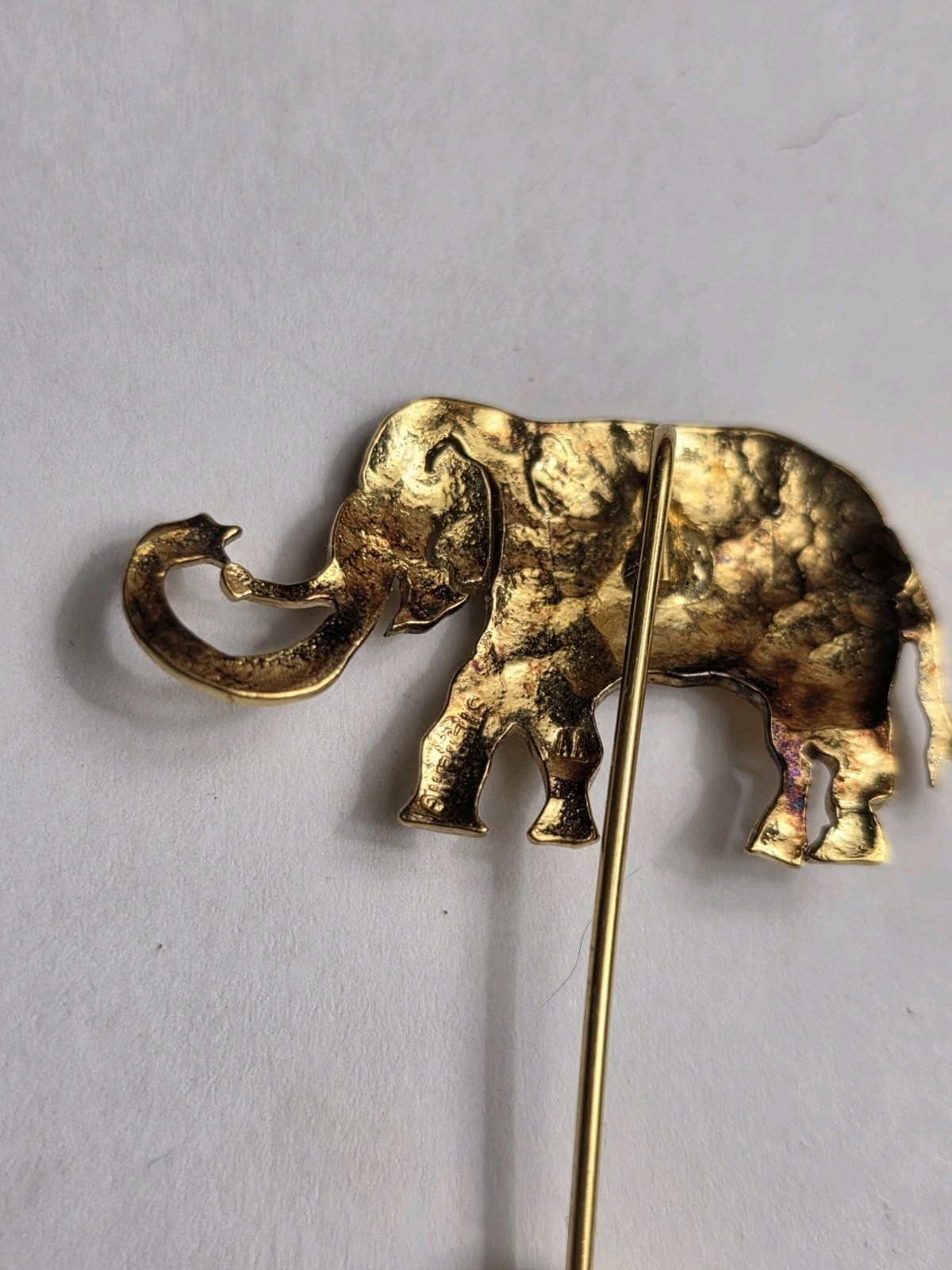 Sterling Gold Wash Elephant Stick pin