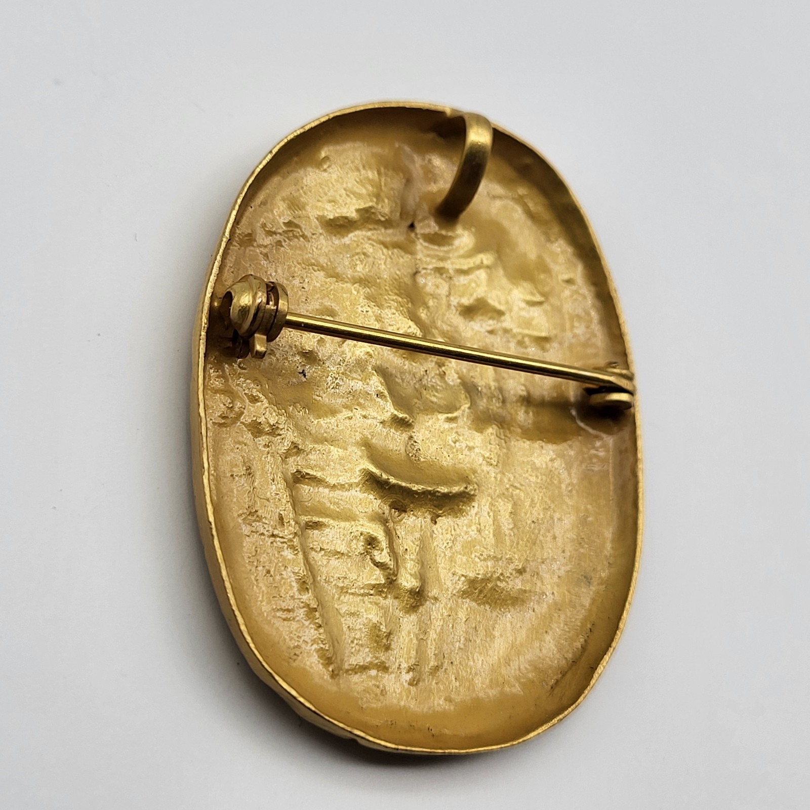 Amazing Vintage Estate Brooch pin or pendant Gold Dipped figural