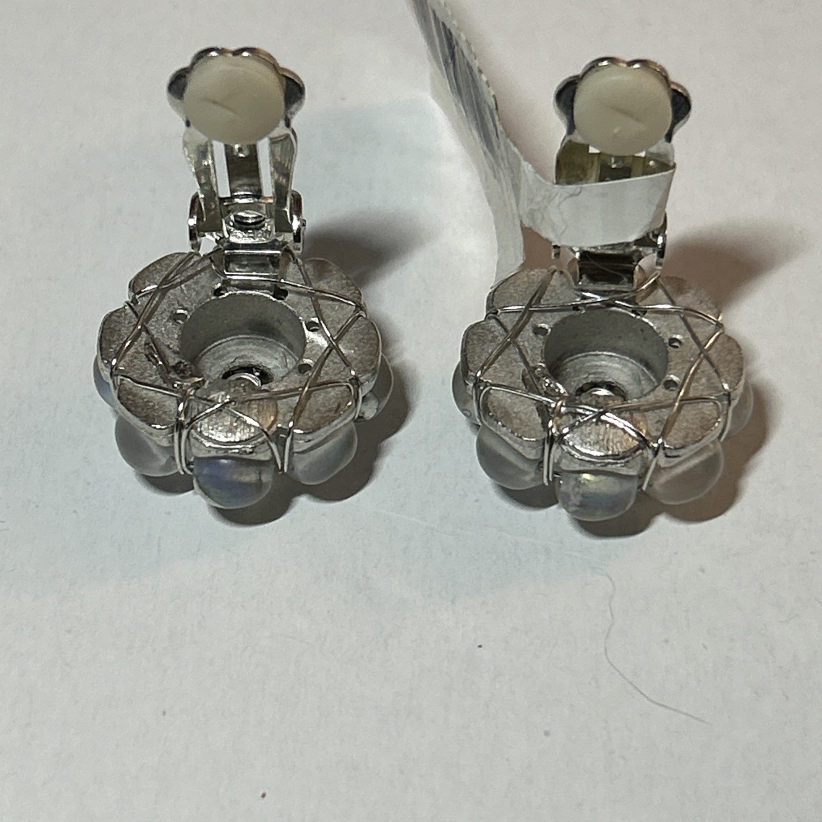 Henri Bendel Clip On Earrings Wire Wrapped Beads And Crystals With Tag