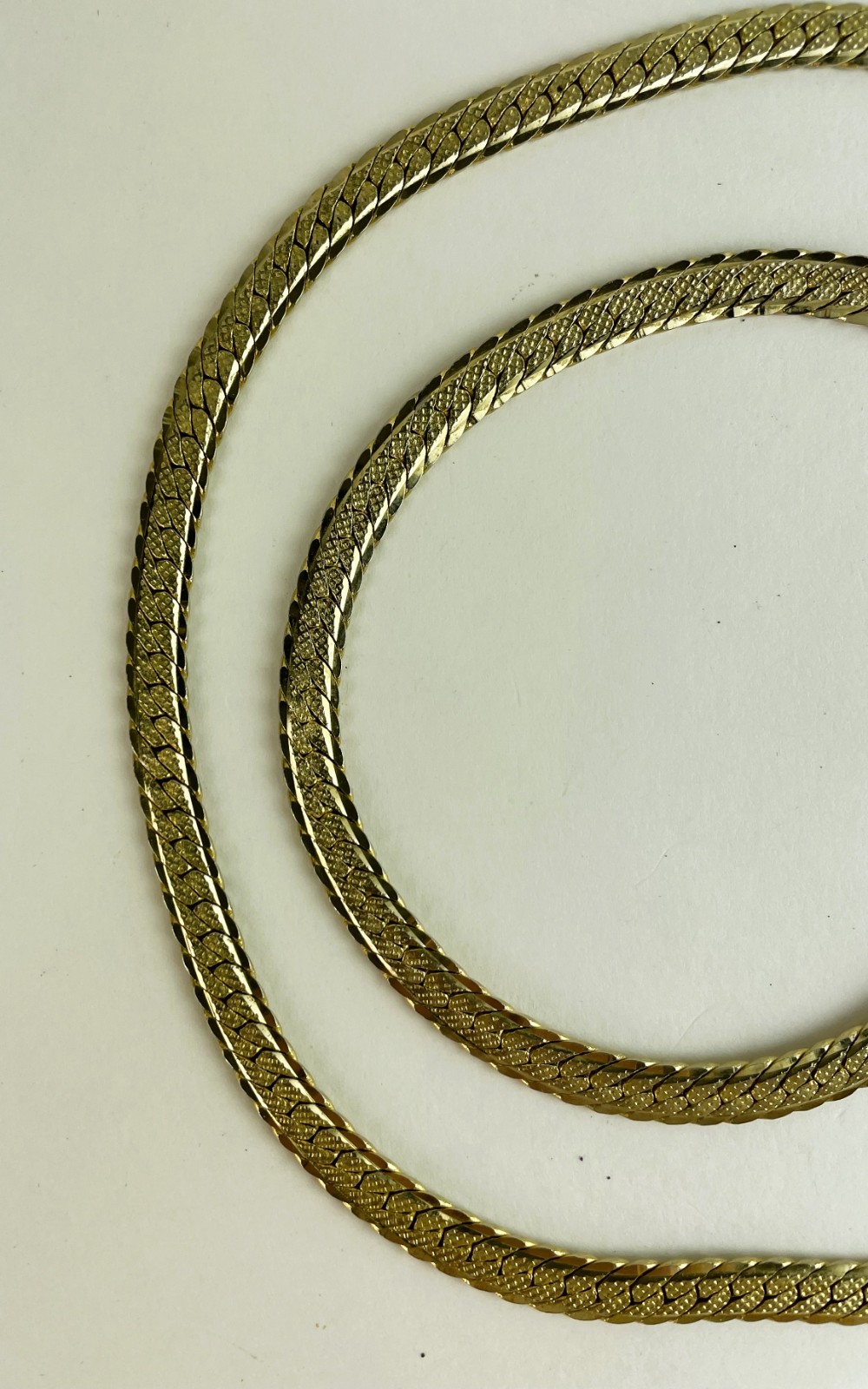 Vintage 14K Gold Plated Herringbone necklace 23.5 in, K24A