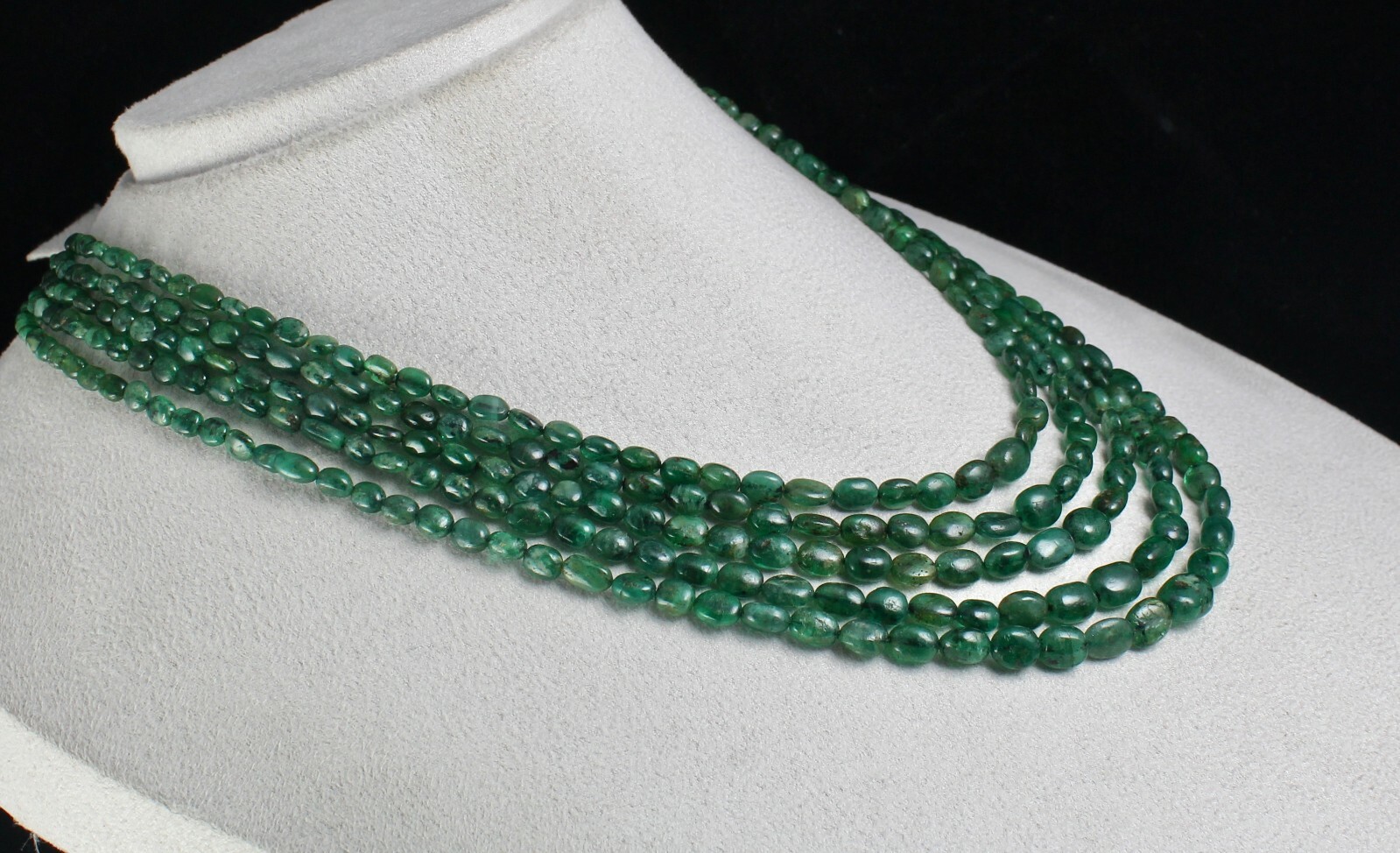 Certified Vintage Natural Emerald 308ct Beads Nugget Gemstone Necklace Women’s