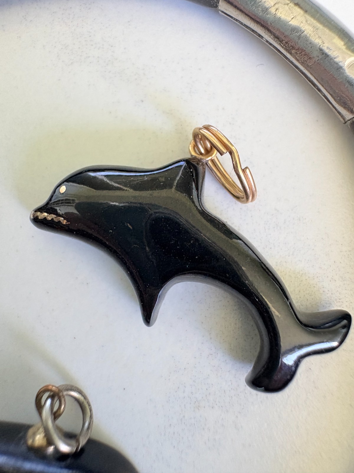 Black Coral Lot of 5, Bracelet, Dolphin Pendent, Shark tooth Pendent & More NICE