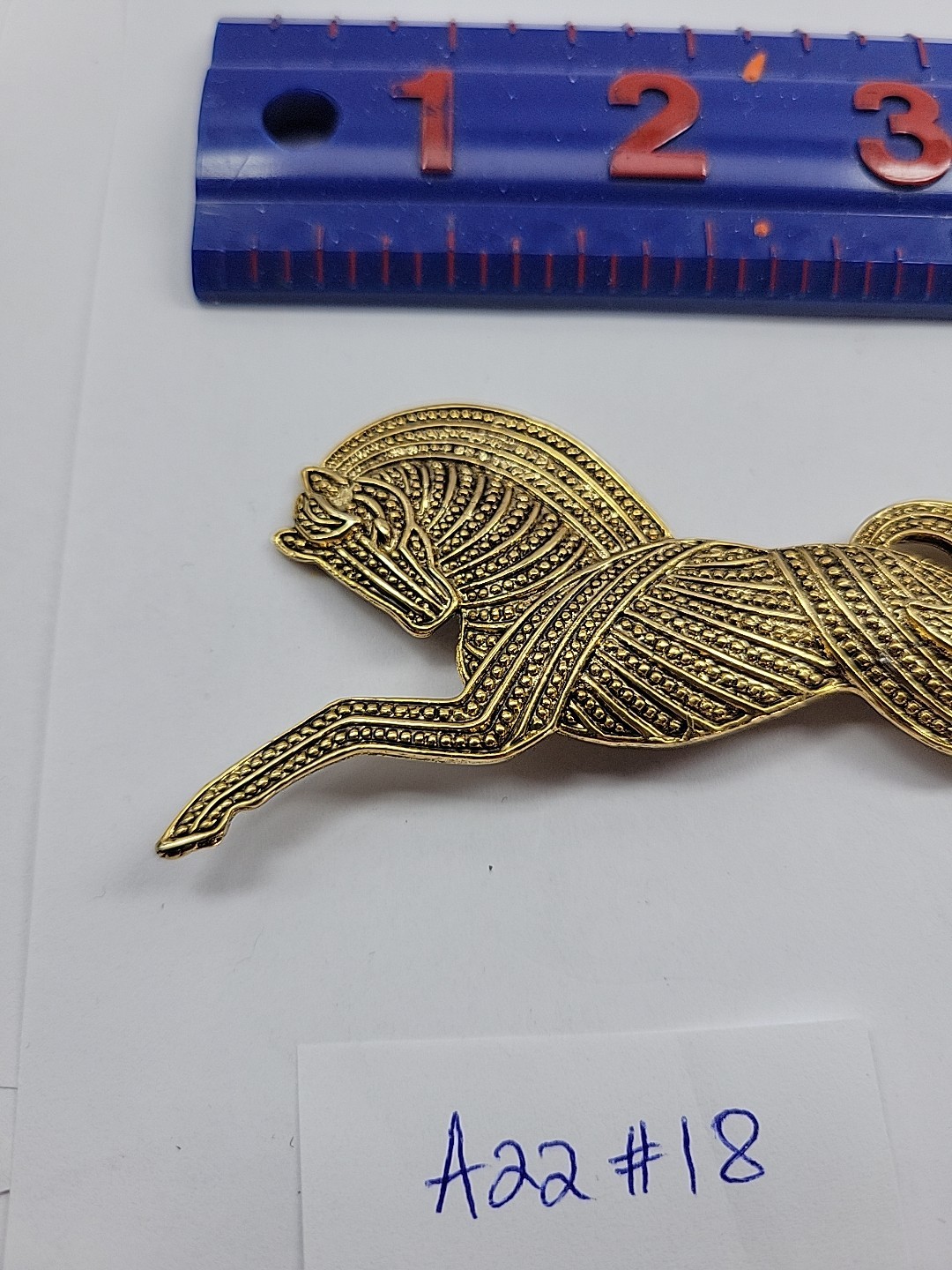 Running Trojan Horse Brooch Gold Tone Vintage Brooch