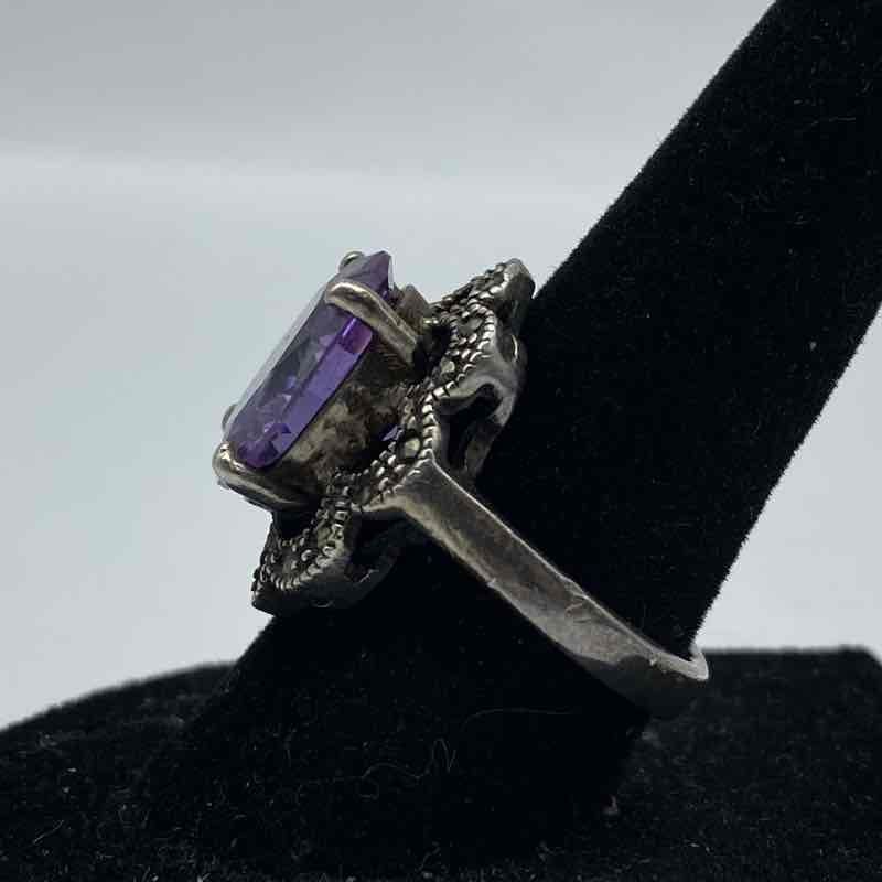 Sterling Silver 925 Amethyst Blue Topaz Ring Pendant Jewelry Lot 18.1g Size 6.25