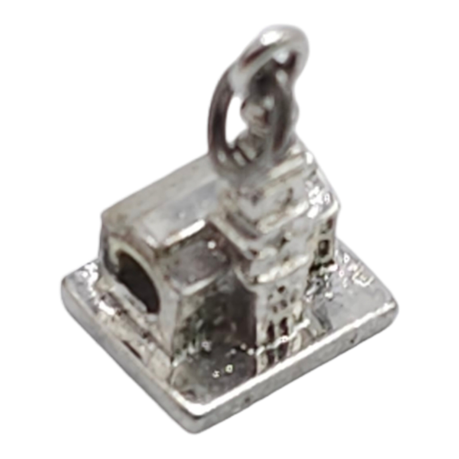 Independence Hall Dangle Drop Charm Pendant Silver Tone Vintage