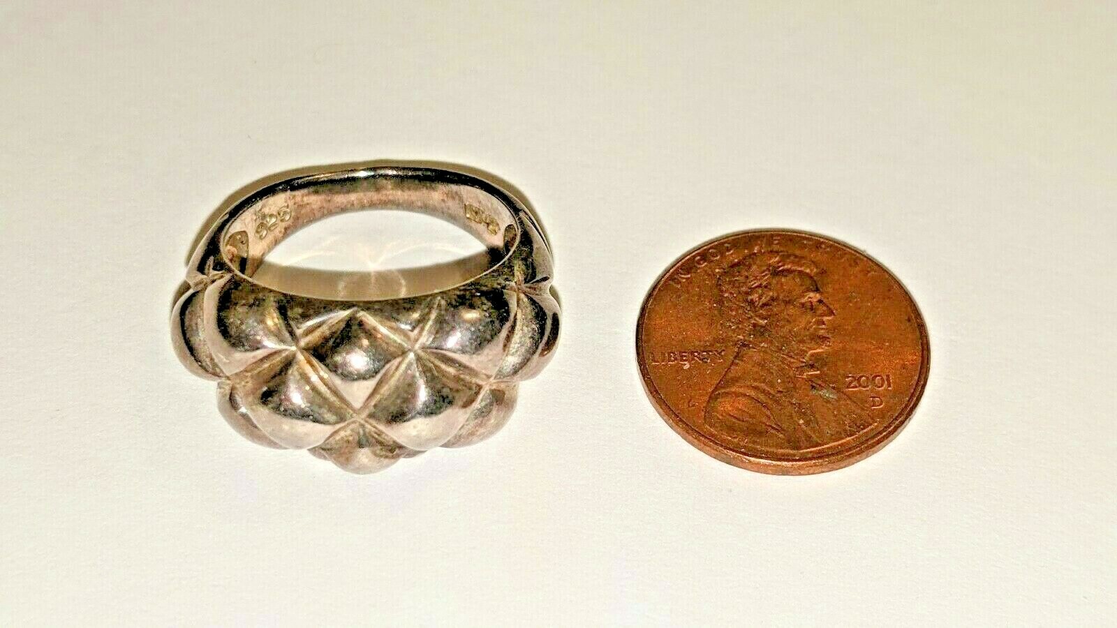 VINTAGE STERLING SILVER RING ABOUT SIZE 7 1/2 HALLMARKED SIGNED 925 TH