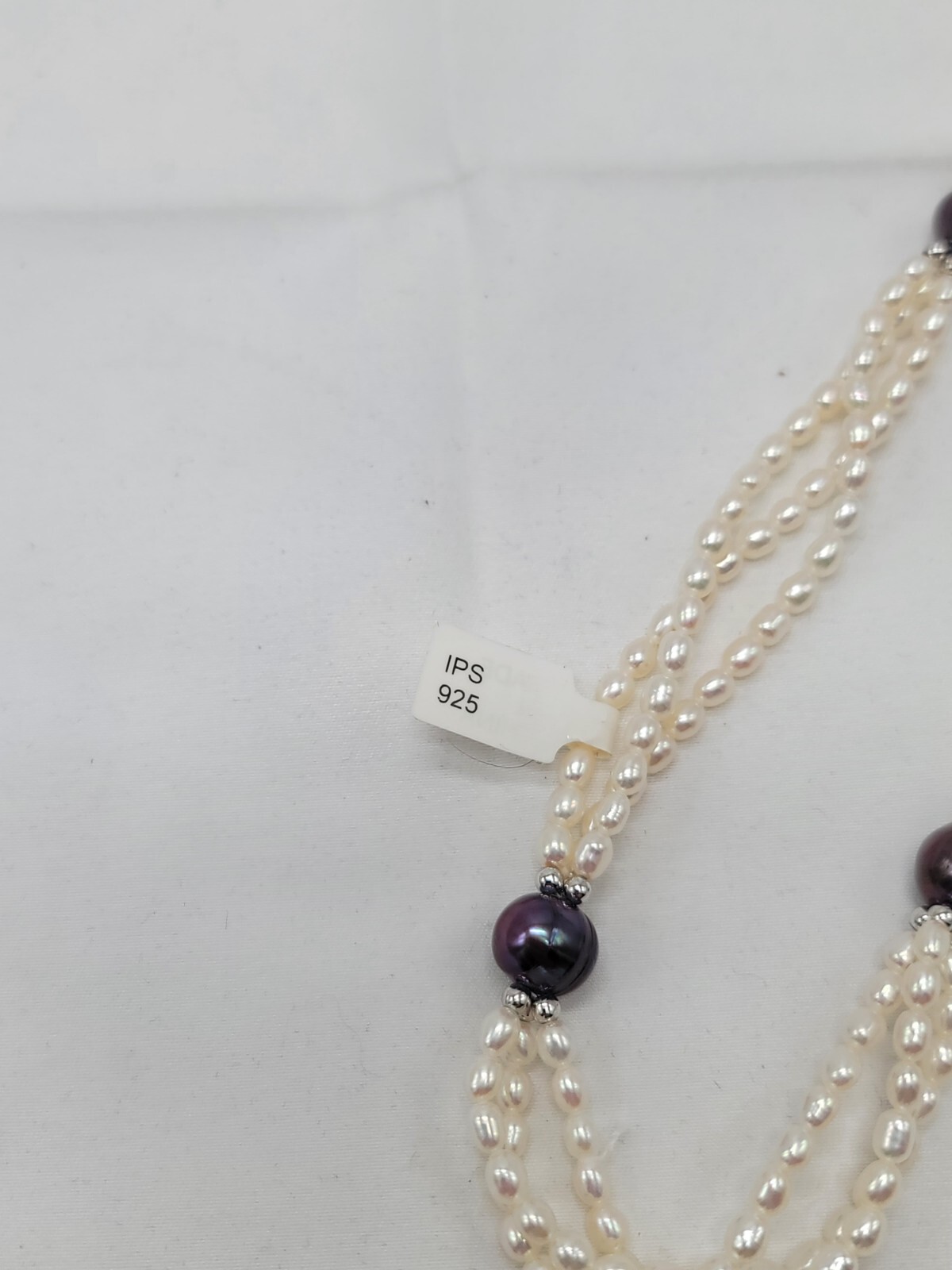 IPS Pearl 3 Strand Sterling Silver Necklace HSN Jewelry New In Box