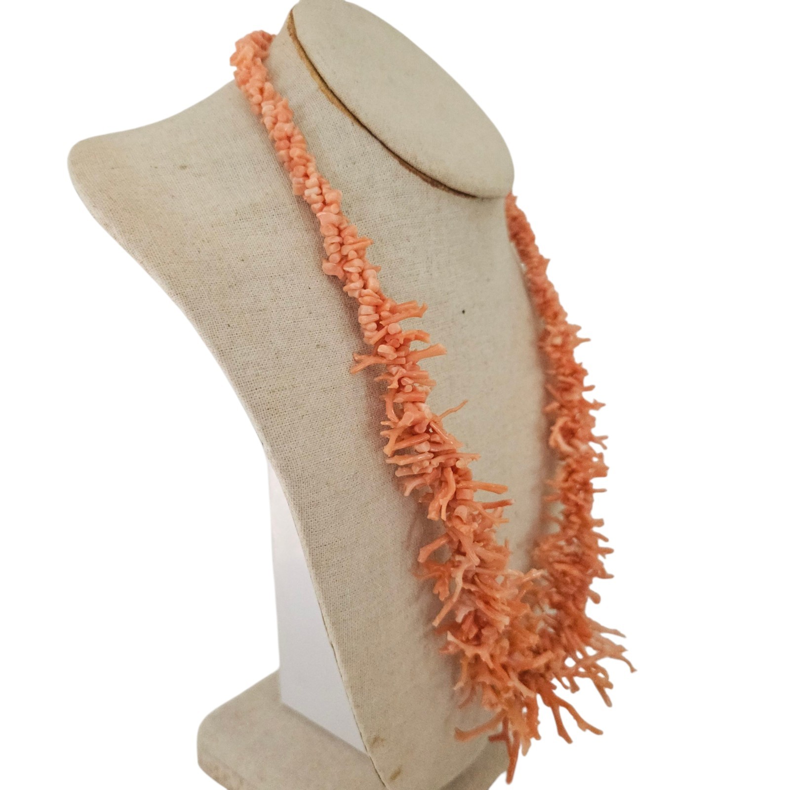 Graduated Coral Branch Necklace Vintage Genuine Natural 22″