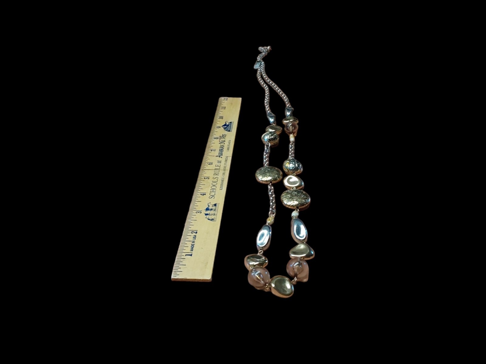 Vintage Resin Brass Metal Necklace 1970’s