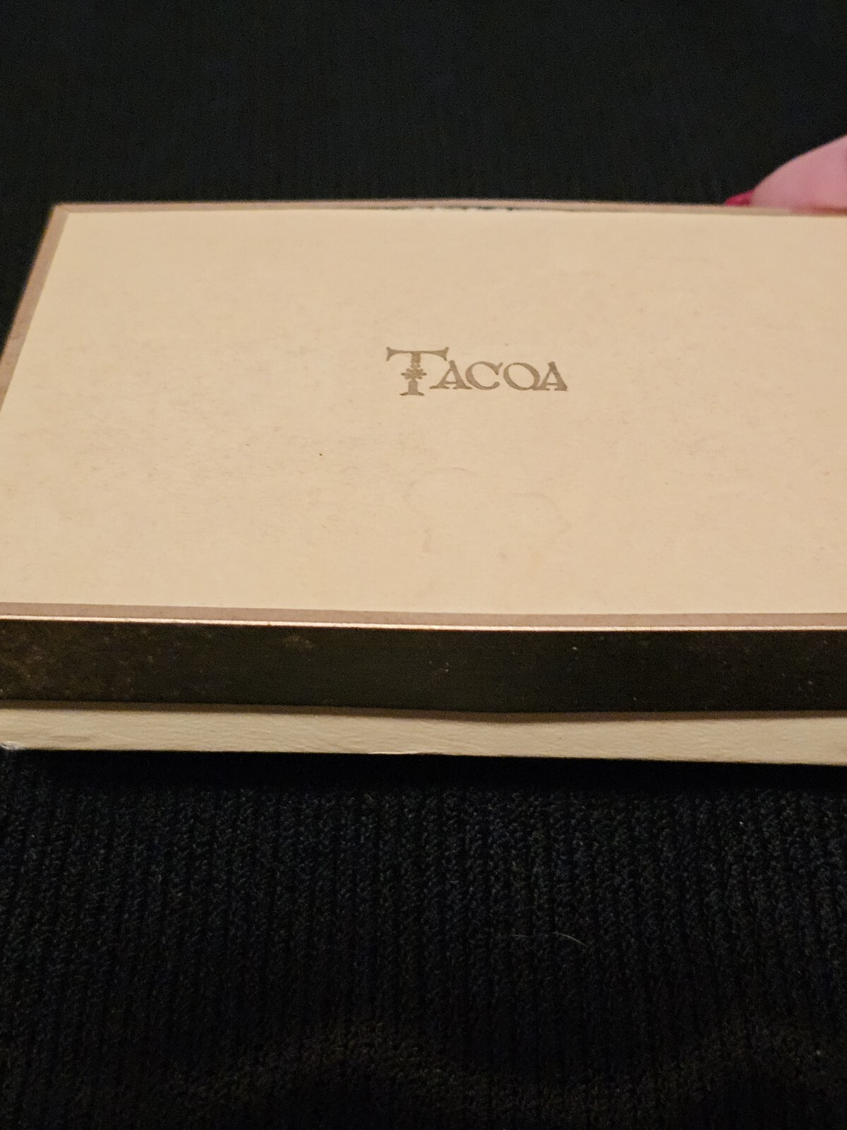 VTG Tacoa Ribbon Brooch & Clip Earrings Set Gold-tone In Original Box