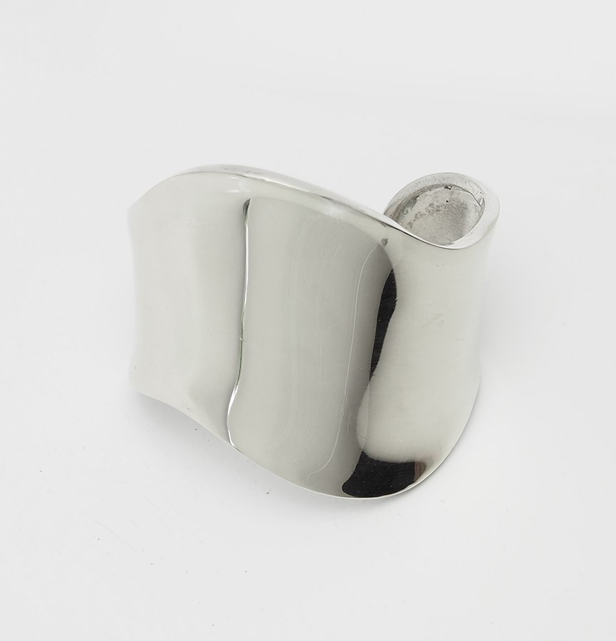 Elegant vintage modern sterling silver wave cuff bracelet Mexico