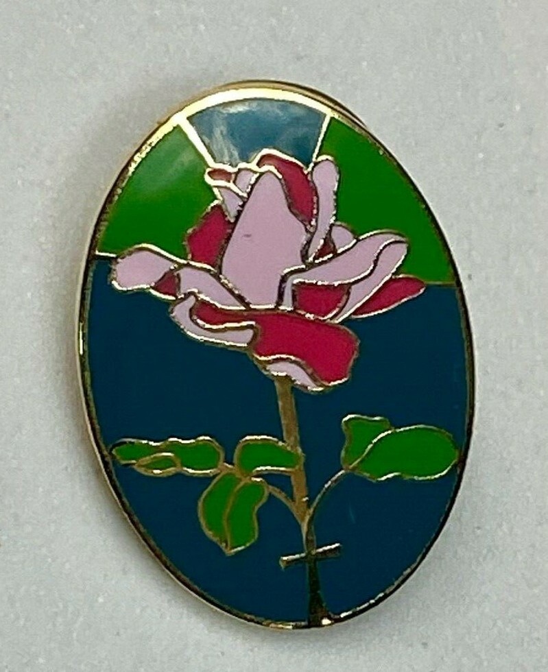 Happy Mother’s Day Rose Enamel Brooch Pin On Card By Valley Casting