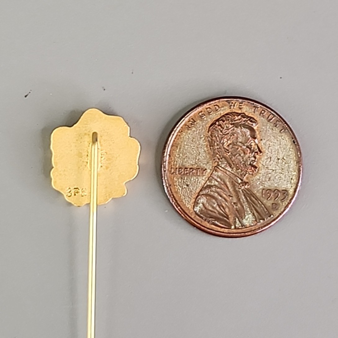 Vintage Flower Stick Pin Black Gold Plated 1cm Kappa Alpha Theta Sorority