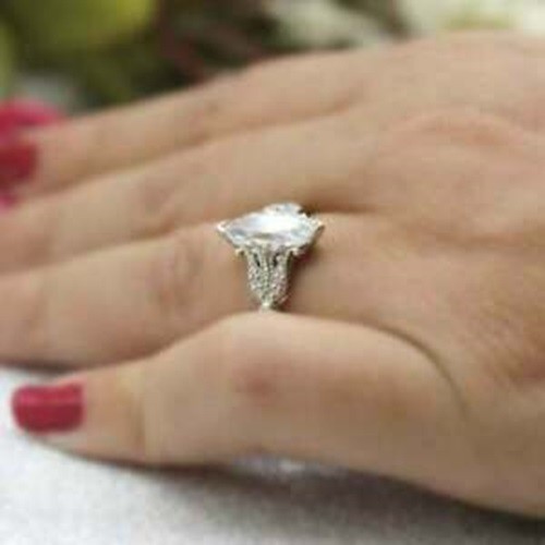 Art Deco 3.10 Ct White Diamond Vintage Engagement Ring 925 Sterling Silver