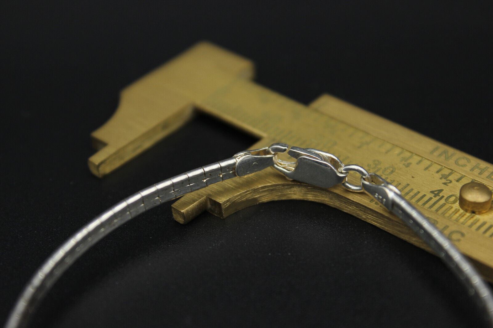 Smooth Heavy 6g Solid Plain Omega VTG 925 Sterling Silver Women’s Bracelet 7in