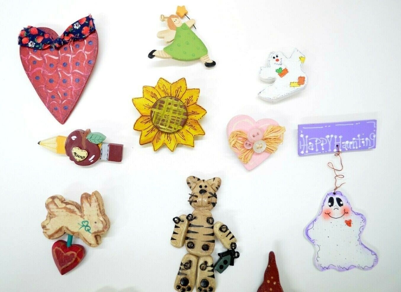 Wooden Brooch Lot Pins Various Random Themes Lapel Hat Bag Gear Collectibles